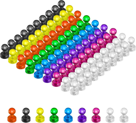 90 PCS Colorful Strong Magnetic Push Pin Magnets, Office/Classroom Magnets,8 Assorted Color, Perfect to use as Kitchen Home and School, Map Magnets,Whiteboard Magnets
