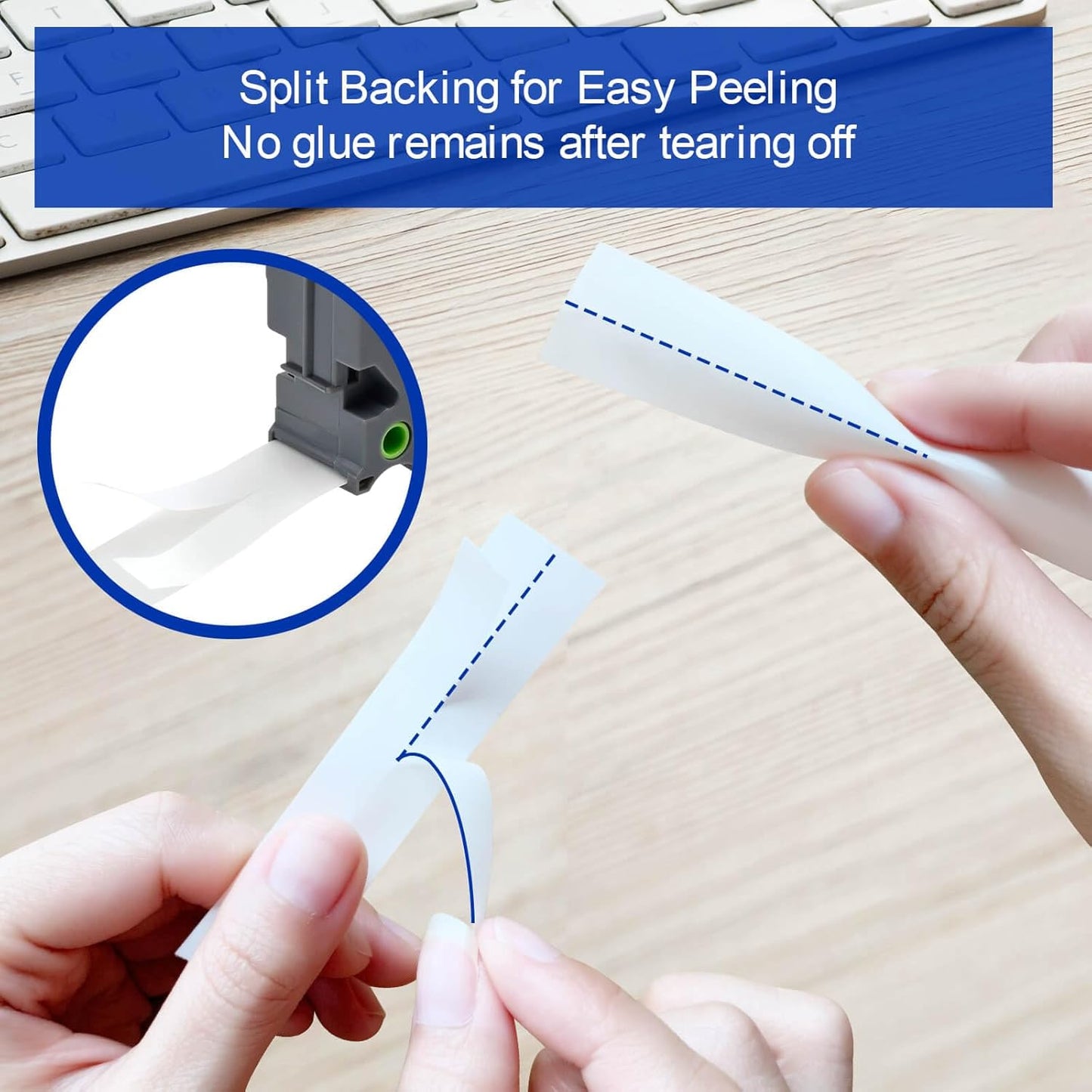 10-Pack TZe-241 18mm Label Maker Tape Replacement for Brother P Touch TZe TZ Tape 18mm 0.7 Laminated White for Brother Label Maker PT-D400 PT-D410 PT-D600 PT-D610BT PT-2430, Black on White, 3/4 Inch