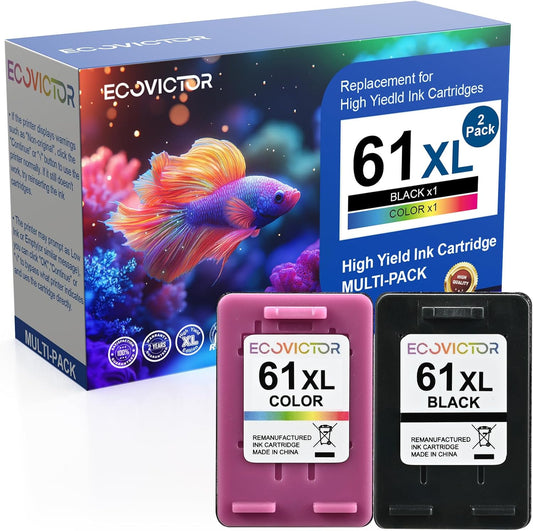 61XL Ink Cartridge Replacement for HP 61 XL (Black Color Combo Pack) for HP61 HP61XL for 4500 5530 4630 2540 4502 2542 4635 5535 4501 3050 2541 3510 2620 2514 3512 1000 1010 1510 Printers