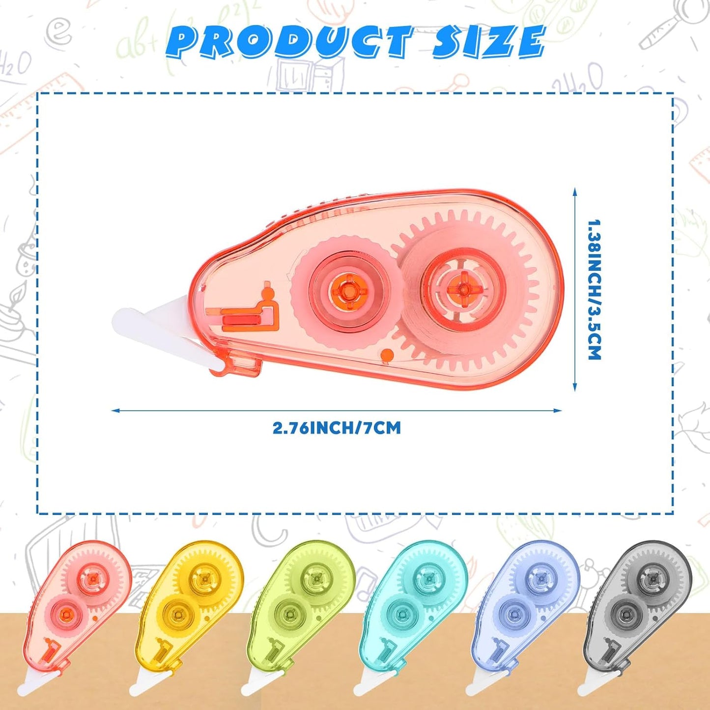 Chivao 100 Pack Mini Correction Tape Bulk Ink Corrector Eraser Tape Set Cute Aesthetic Colorful Instant Correction Applicator for Office School Student Stationery Supplies, 0.2 x 158 Inch(Candy Color)