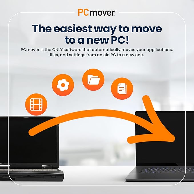 Laplink PCmover Ultimate 11 - Migration of your Applications, Files, and Settings from an Old PC to a New PC - Data Transfer Software - With Optional Super Speed USB 3.0 Transfer Cable - 1 License