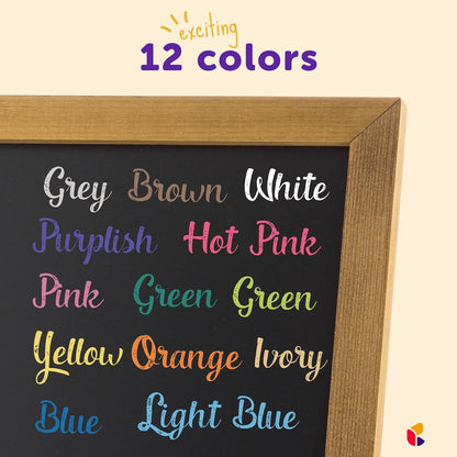 kedudes Chalk for Kids - 24 Pack Colored Chalks for Chalkboard - 12 Pack of Dustless White Chalks and 12 Pack of Assorted Colors - Chalk for Kids and Toddlers - 2 Boxes, White and Multicolor