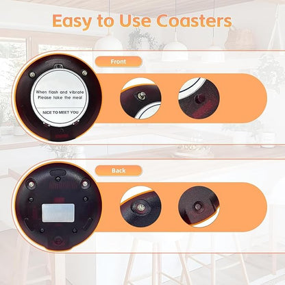 Restaurant Pager System 16 Coaster Pagers and Beepers, Restaurant Beepers Buzzers System with Vibration Flashing Buzzer Queue Wireless Calling System for Food Truck Coffee Shop Church Nursery Bar