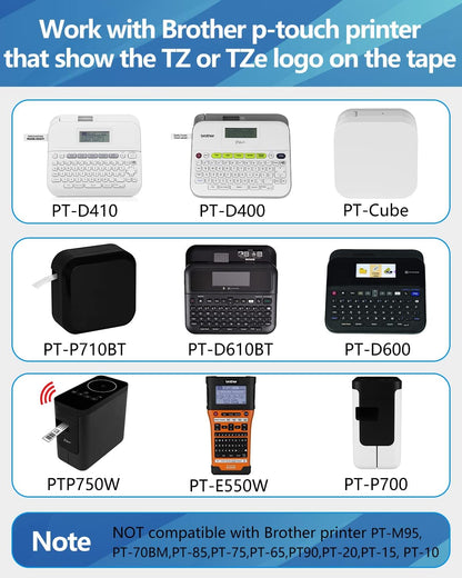 Weemay Compatible 3 Pack TZe-345 Replacement for Brother P-Touch Label Tape 18mm 0.7 White on Black 3/4 TZe TZ Tape TZ-345 TZ345 TZe345 for PT-D400AD PT-D610BT PT-D600 PT-D410 Printer, 0.7" x 26.2'
