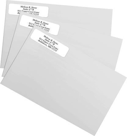 White Personalized Return Address Labels Without Dispenser - Roll of 500 Custom Stickers