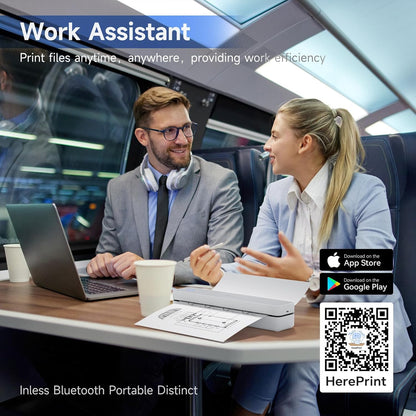 iDPRT Portable Printer Wireless for Travel - 203DPI Bluetooth Mobile Printer Support for 8.5"x11" US Letter, Inkless Compatible with iOS, Android, Laptop for Office, Car and Home, School