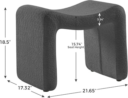 Small Footstool Ottoman, Multi-Functional Modern Foot Stool, Sofa Footrest Extra Seating for Living Room, Entryway, Hallways and Bedrooms, Small, Dark Gray