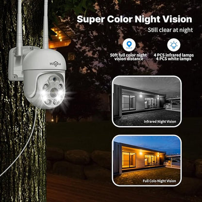 【 5mp, Two-Way Audio, 360 ° Tracking】 Monitoring Camera Wireless Hiseeu Integrated NVR 1920P 5-megapixel 4-Piece Set with Built-in 1TBHDD can be Added to 10 Channels for Remote Monitoring