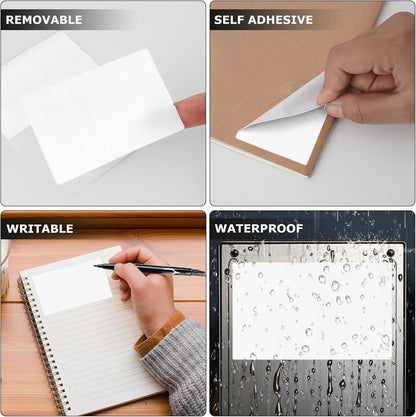 White Color Coding Labels 3 × 2 Inches Self-Adhesive Rectangle Stickers Waterproof Name Tags for Office School Home 40 PCS