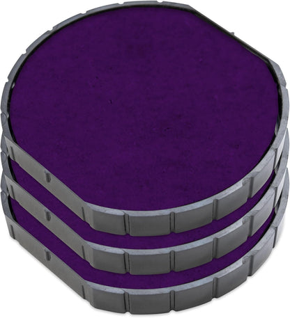 COLOP E/R50 Non-Toxic, Water Based Premium Replacement Pad for Printer R50 Stamp - Pack of 3 - Purple