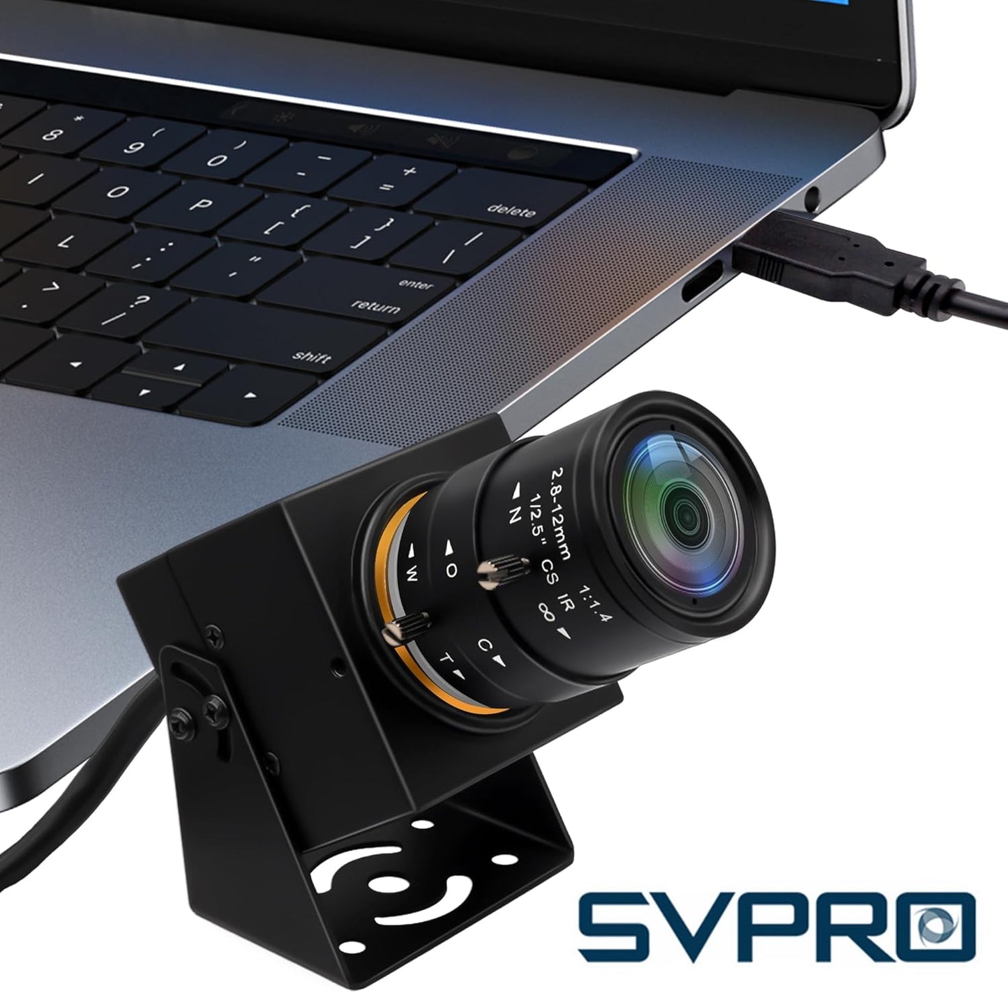 SVPRO Global Shutter USB Camera - 1200P 90FPS High Speed with 2.8-12mm Zoom Lens, Manual Focus Close-up Webcam for Golf Swing, Industrial Camera - USB Plug and Play