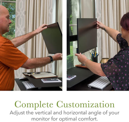 Perfect POSTURE Sit2Stand Standing Desk Converter with Dual Monitor Mount – 18” Height Adjustable Sit-Stand Workstation – Black