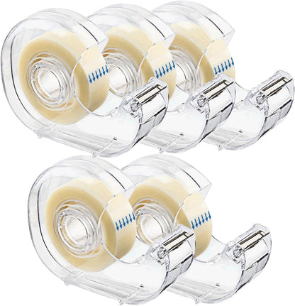 KIDMEN Invisible Tape,Writeable Tape，Repairable Tape for Office, Home, School，5 Dispensered Rolls, 0.7 x 1000 Inch