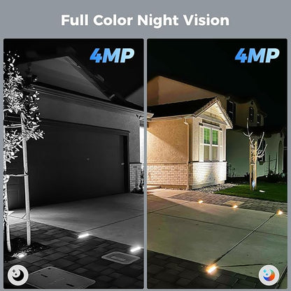 Hiseeu Solar Camera Security Outdoor, 3 Pack 100% Wireless 3K 4MP Surveillance Indoor WiFi Smart Cameras for Home Security Outside, PIR/AI Motion Detection, Waterproof, Color Night Vision, 2-Way Audio