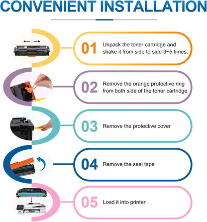 201A Toner Cartridges 4 Pack(with Chip) Comaptible with 201A Toner Cartridges, Works for Color Pro MFP M277dw M277c6 M252dw M252n M252 M277 M277n Ink Printer (Black Cyan Yellow Magenta)