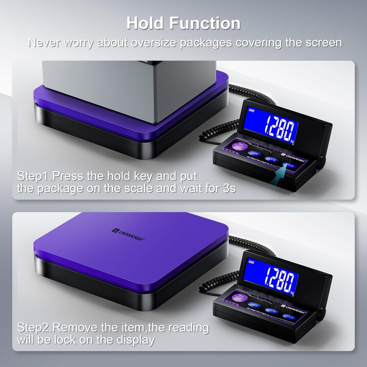 Digital Shipping Scale 110lbs/0.1oz Accurate,Postal Scale with 5 Units/LCD/Tare/Hold Function,Auto-Off,Postage Scale for Packages Small Business/Mail Scale,Includes Battery & USB-A