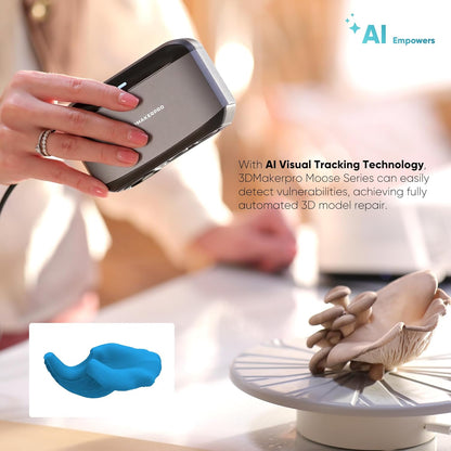 3D Scanner for 3D Printing, Handheld 3D Printer Scanner 0.05mm Precision, 10FPS Scanning Speed for Medium Object, Support for Android/iOS/Win/MacOS, Moose Lite Advanced