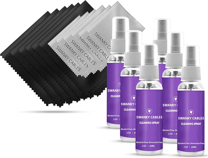 Swanky Computer Screen Cleaner Kit: Set of Electronic Cleaner Spray Microfiber Cleaning Cloth for Tv Cleaner - Ipad Screen Cleaner - iPhone Cleaner - Monitor Cleaner - Laptop Cleaner (2 Oz, 6-Pack)