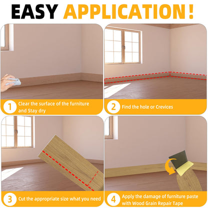 GSCIT Club Oak Wallpaper, 15.7 inch X 25ft Self Adhesive Wood Grain Repair Tape Patch for Tables, Chairs, Baseboards, Doors, Windows, Floors, Handicraft DIY.