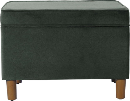 Home Decor | Dinah Collection Modern Storage Ottoman | Ottoman with Storage for Living Room & Bedroom(Loden Green Velvet)
