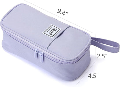 Pencil Case Pouch Box Bag School Supplies Girls Boys Kids, Cute Preppy Stuff Large Big Capacity Aesthetic Pen Organizer, Back to College Stationary, Purple, Classic Stlye, 1800ml
