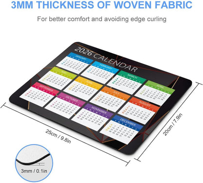 2026 Mouse Pad Calendar Computer Mouse Pads Calendars Non-Slip Rubber Desk Mat Mousepad Gaming Office Keyboard Mat
