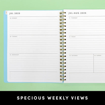 PAPERAGE 17 Month Academic Planner 2025-2026, Weekly & Monthly Spreads, August 2025 - December 2026, Large (8.5 in x 11 in), Black