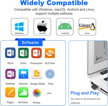 Norwii N26 Wireless Presentation Clicker, Presentation Remote, PowerPoint Clicker with Pointer for PowerPoint Presentations, Power Point Clicker Wireless Presenter Remote - Black