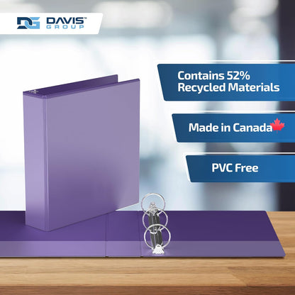 Easyview Premium 3-Ring Binders with Clear-View Covers and Round Rings, Binders for School or Office, 2 Inch, Pack of 6, Purple