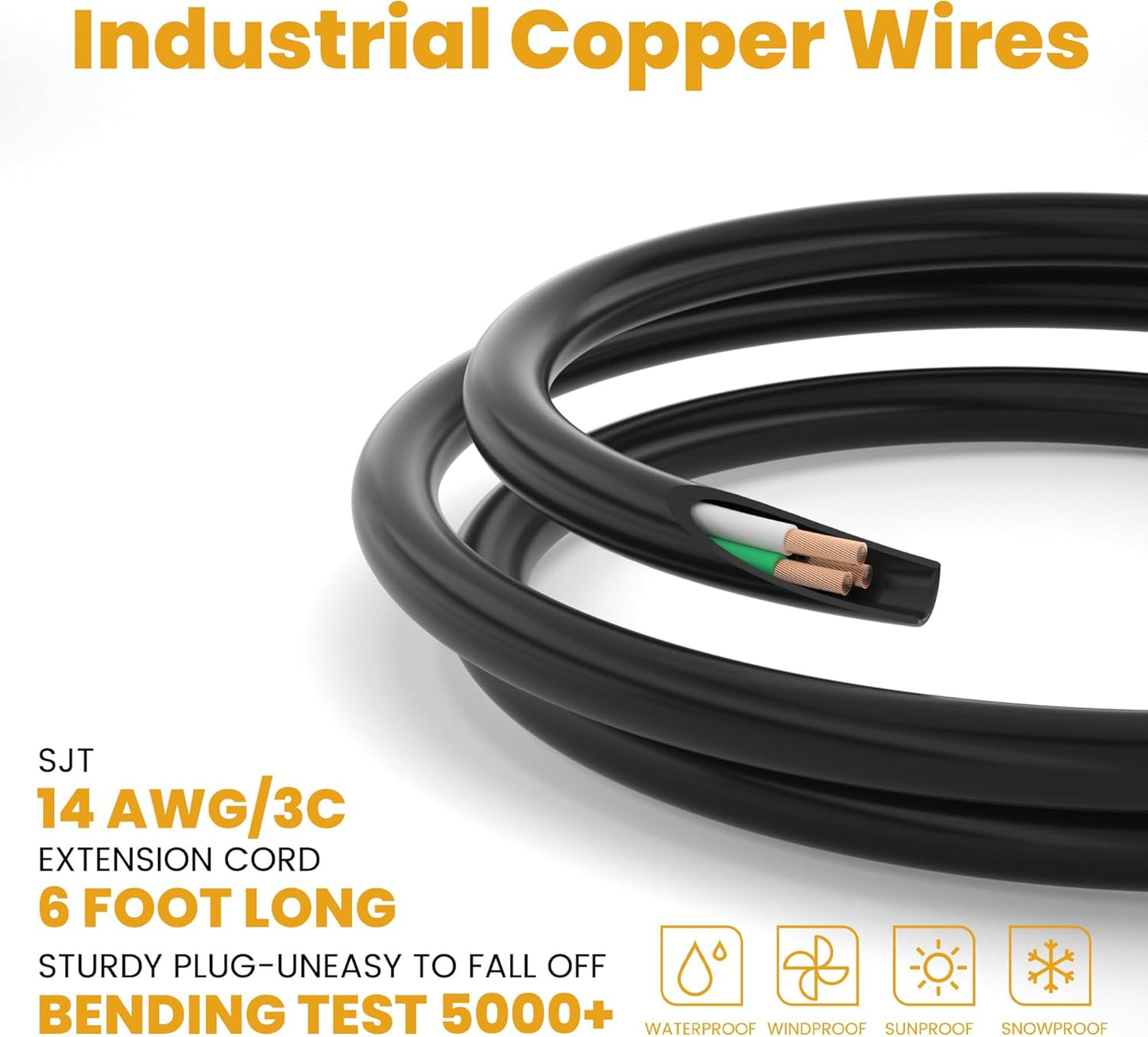 12 Outlet Long Power Strip Surge Protector with 2100 Joules, 3FT Power Cord, Wide Spaced Outlet Power Bar, Overload Protection Switch, Industrial Heavy Duty for Work Bench, Shop, Garage (Black)