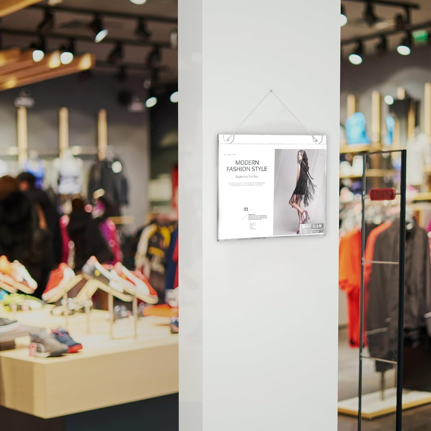 PecMuikee Horizontal Acrylic Sign Holder 8.5x11, Wall Mount Acrylic Sign Holder and Plastic Paper Display Ad Frame Bonus with 3M Tape and Mounting Screws for Restaurant, Office, Market, Library,