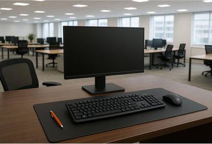 Dacasso Black Leather 30" x 12.5" Keyboard/Mouse Desk Mat