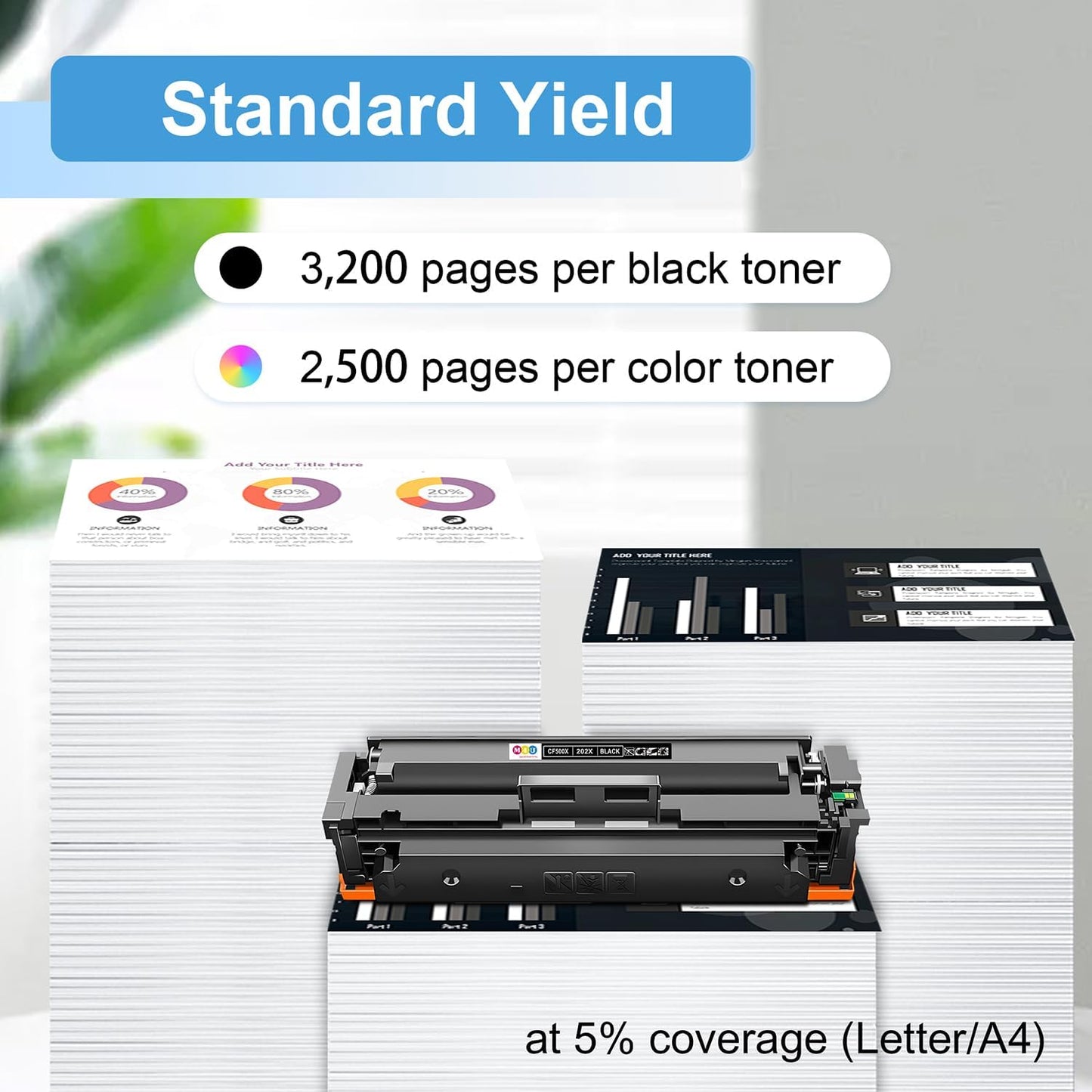 202X Toner Cartridges High Yield 4 Pack Compatible with 202X 202A Toner Cartridges, Works with Color Laser jet Pro MFP M281fdw M281cdw M281fdn M254dw M254dn(Black Cyan Yellow Magenta)