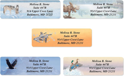 in The Wild Assorted Designer Name & Address Labels with Elegant Plastic Dispenser