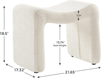 Small Footstool Ottoman, Multi-Functional Modern Foot Stool, Sofa Footrest Extra Seating for Living Room, Entryway, Hallways and Bedrooms, Small, White