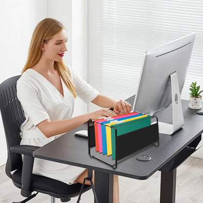 Black Hanging File Folders,50 Packs Letter Size File Folder,Designed for Bulky Files,Filing Cabinet,1/5 Adjustable Tabs for Office,School,Home