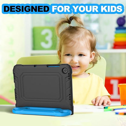 YIHE Kids Case for Samsung Galaxy Tab A11 Plus 2025 & A9 Plus 2023 11 Inch, Shockproof Handle Stand Cover with Built-in Screen Protector, Black&Blue