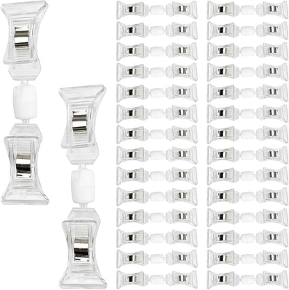 30PCS Double End Mini Sign Holder Clips, Rotatable Price Signs Display Clips, Plastic Retail Cards Clips for Merchandise/Retailers
