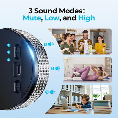 Rechargeable Magnetic Kitchen Timer for Cooking, Building 800mAh Battery Large Display Digital Countdown Countup Timer, 3 Preset 5/15/25 Mins Loud Alarm for Baking Grilling Studying - Silver