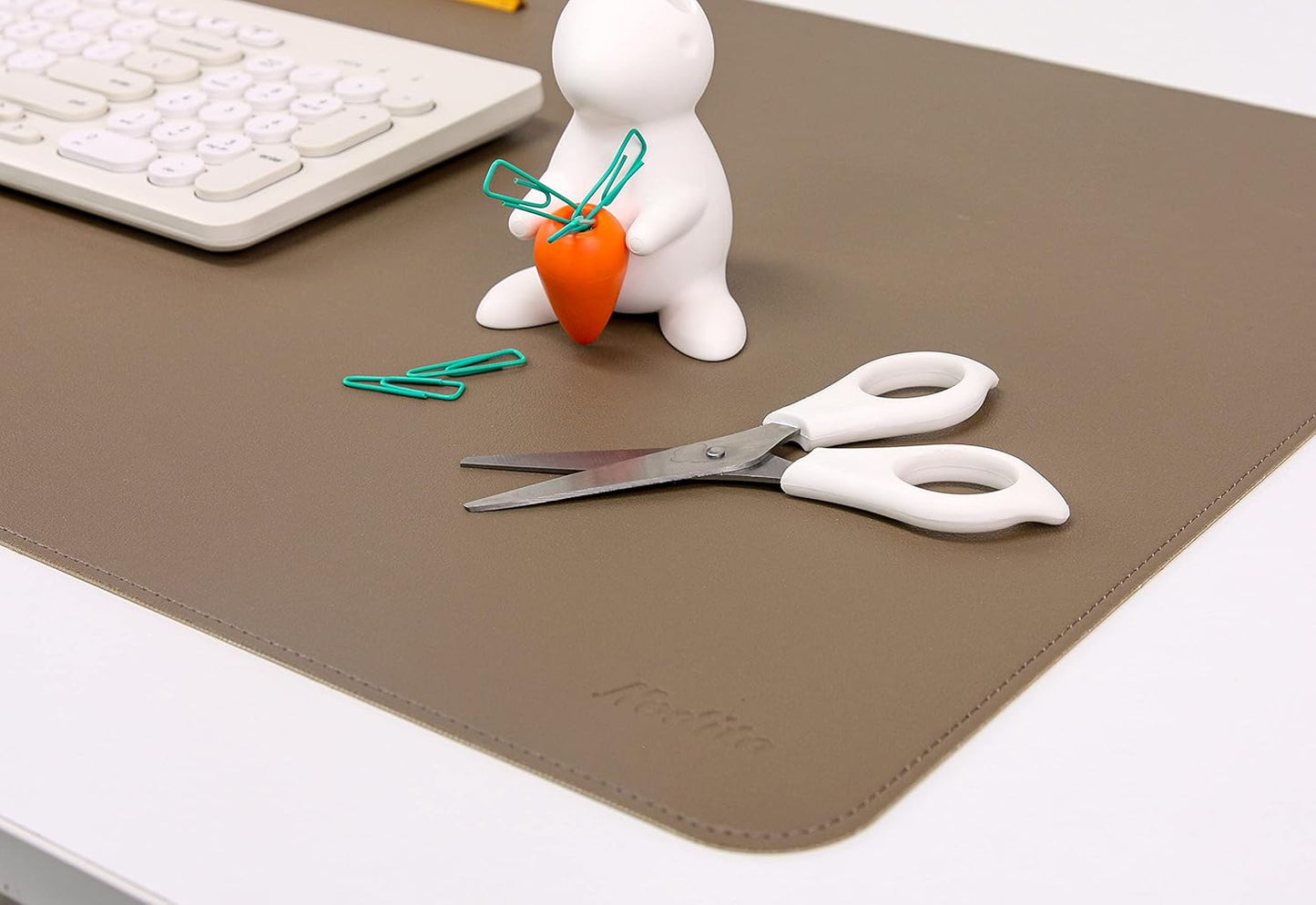 Dual-Sided Leather Desk Pad,Blotter for Laptop Computer,Mouse Pad,Writing,Drawing,Arts and Craft Mat (17"x24", Khaki)