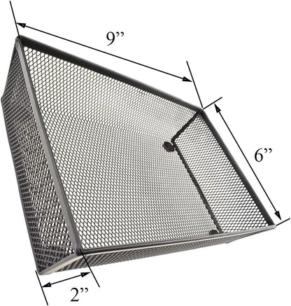 HAHIYO Stackable Mesh Tray Cup 9 x 6 x 2 inches Sturdy Container for Desk Drawer Organizer Collection for Home Office School kitchen Soft Foam Feet No Sharp Edges 1 Pack Black