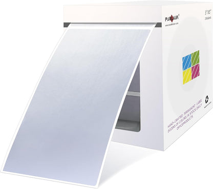 PARLAIM Large 5 x 3 inch Rectangle Color Coding Sticker, Writable Square Color Code Label for Moving Box (250pcs Silver)