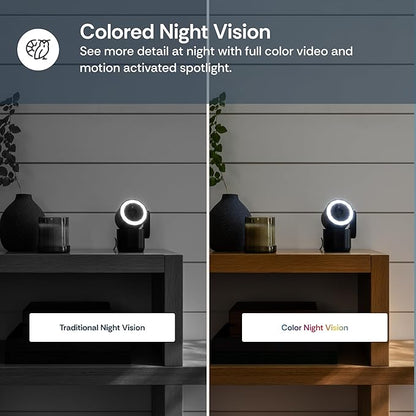 Luna 2K Indoor Cameras for Home Security, 2.4GHz & 5GHz WiFi, 360-Degree Pan-Tilt, Built-in Spotlight, Human Auto Tracking, Siren, Pet/Dog/Baby Camera with Phone app, Black (2025 Upgrade Version)