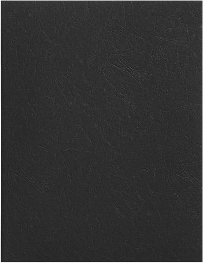 Juvale 100-Pack Black 13 Mil Presentation Binding Covers and Backs - 230g Letter Size Quality Leather Grain Paper for Business Reports, Office, School, & Spiral Binding Machine (8.5 x 11 In)