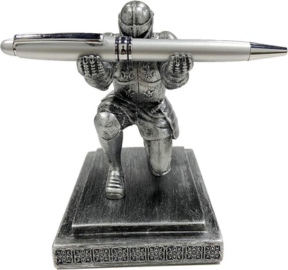 Executive Knight Pen Holder with a Pen Personalized Desk Accessories Decor Home Office Cool Pen Stand Iron