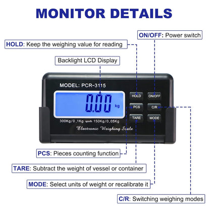 Charmline 660lbs x 0.2oz High Accuracy Digital Postal Scales, Shipping Scale with 15x12 Stainless Steel Platform, Heavy Duty Scale for Packages/Small Business/Postage/Luggage