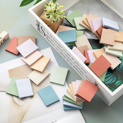 (50 Pads) Sticky Notes 1.5x2, Vintage Colors, 10 Colors Self Sticky Notes, Sticky Pads, Recyclable, Self-Stick Pads, Easy to Stick for Home, Office, Notebook