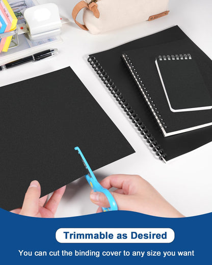Dynta Binding Covers 120 Pack Black Sand-Textured Report Covers Sheets for Binding, Letter Size 8-1/2 x 11 Inches, 14 mil Presentation Binder, Office Supplies, Un-Punched, Square Corners