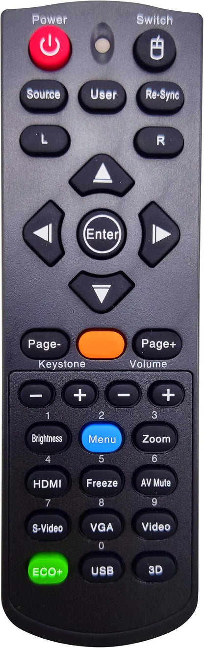 Projector Remote Control for Optoma EW556, EX555, EX556, TW556-3D, TW635-3D, TX635-3D, W304M, W306ST, W401, W501, X304M, X306ST, X401, X501, ZW210ST, ZW212ST, ZX210ST, ZX212ST