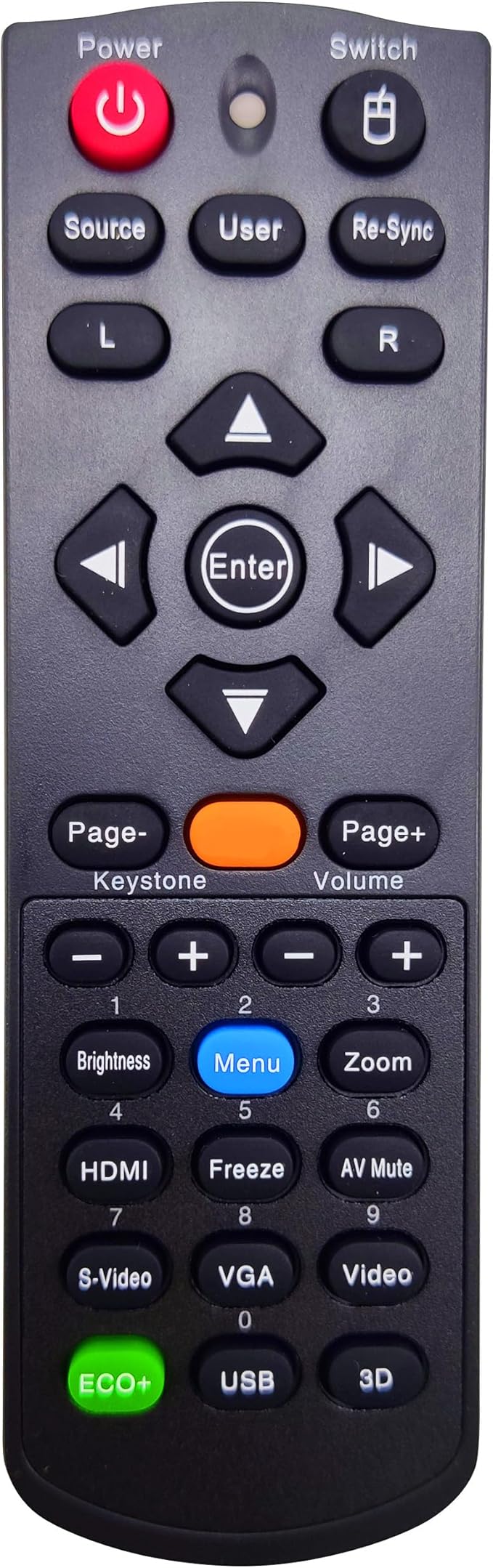 BR-5047L Projector Remote Control for Optoma DH1011, EH300, HD131X, HD131Xe, HD131Xw, HD25, HD2500, HD25e, HD25-LV, HD25-LV-WHD, HD30, HD30B